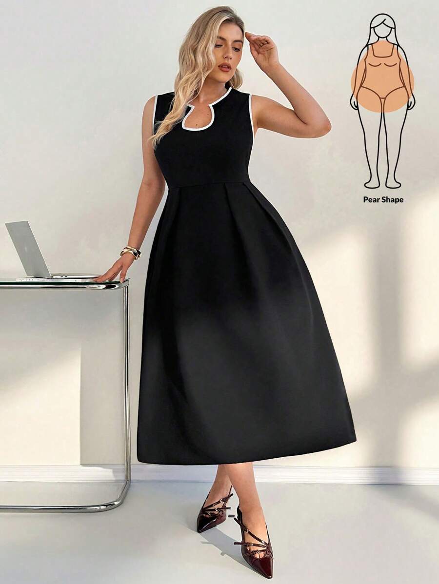Auralis Plus Size Black Long Dress For Women, Casual Black Dress For Women, Summer Sleeveless Dress, Internet-Famous Dress For Women,Summer Dresses For Women - Black - View 1
