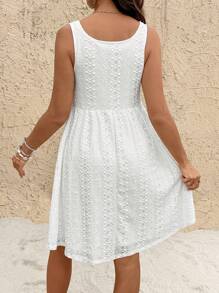 SHEIN Vestido de maternidade sem mangas com gola redonda e cor sólida