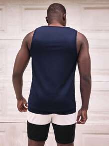 Manfinity VCAY Conjunto de shorts holgados casuales diarios de hombre con cordón en la cintura, pernera recta y parches - Multicolor - Ver 4