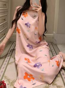 DAZY Camisón de mujer sin mangas con estampado floral