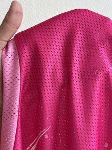 Coolane 女士夏季音乐会狂欢节外出文艺复兴博览会俱乐部街头服饰 Y2K 图案粉色平纹针织 T 恤 - 粉色 - 查看 9