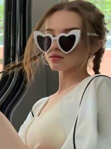 SHEIN 10 件可爱有趣的心形装饰时尚眼镜，男女皆宜，适合婚礼派对、舞会等，白色，圣诞节 - 綠色 - 查看 2
