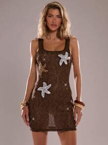 SHEIN BAE Vacation Beach/Women Cover Ups/Women's Beach Clothes, Women's Elegant Clothes, Women's Beach Cover-Ups, Women's Elegant Dresses, Women's Cruise Clothes, Ibiza Clothes, Carnival Clothes/Carnival, Festivals Beach Vacations, Crochet Dress, Vintage, Western Wear Women