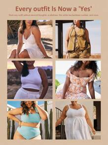 SHEIN 12cm Plus Size Solid Breast Petals, Suitable For Everyday Wear