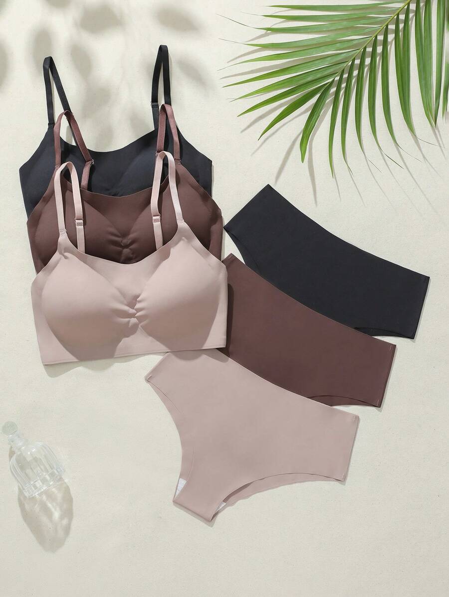 SHEIN 6件舒适隐形粘合睡衣套装 - 彩色 - 查看 1