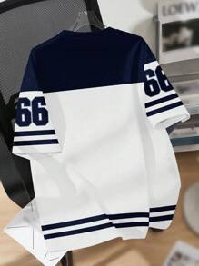 SHEIN 青少年男孩休闲简约短袖圆领T恤，适合夏季 - 彩色 - 查看 2