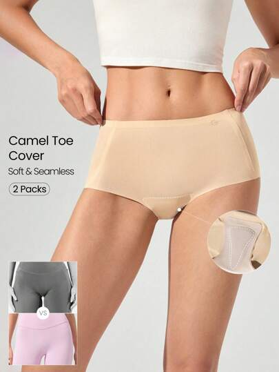 GLOWMODE 2 Pacotes Calcinhas Diárias de Uso Casual Respiráveis e Leves com Espuma Elástica e Sem Costura, Cintura Alta