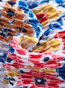 Young Girls Floral Print Bikini, Family Matching Outfits Mommy And Me (4 Pieces Sold Separately) - Blue - View 7