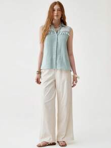 Florisole Conjunto Feminino de 2 Peças com Borlas de Algodão Boho - Multicolorido - Visão 1