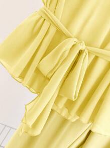 Franclia Women's Casual Orange Short Sleeve Top And Pants 2 Pieces Set, Spring/Summer