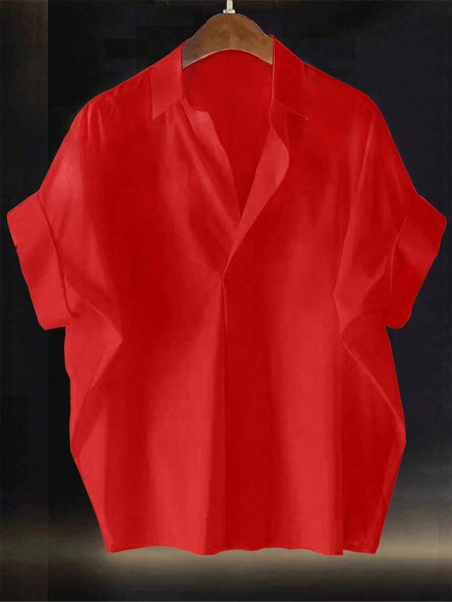 Franclia Fashionable High-End French Design Loose Batwing Sleeve Lapel Women Blouse