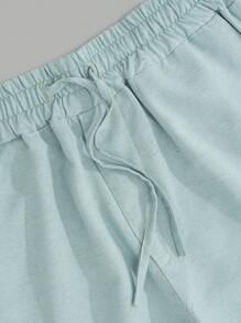 RueChic Pantalones de hombre de cintura elástica con cordón, de tela suave y buena calidad