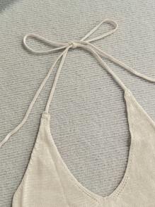 Soleia 女士棕榈树印花挂脖罩衫连衣裙，节日装