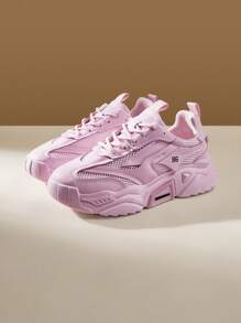 Vate Women's Fashionable Pink Casual Sneakers