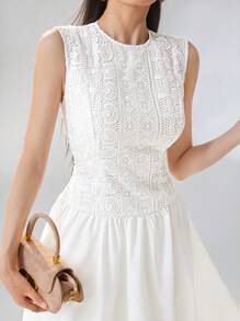 Heiryn 蕾丝腰收腰荷叶边连衣裙，优雅百搭，通勤、休闲、约会皆宜