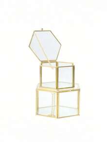 Cirelle 六角玻璃珠宝盒花屋首饰盒多肉钻戒花屋家居园艺植物花屋