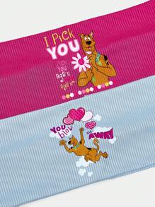 SCOOBY-DOO X SHEIN 2 Stücke/Set Damen Mode Lässig vielseitige Hunde Muster Stirnbänder