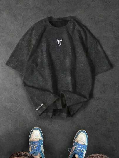 Manfinity Sport Corelite 男士牛印花圆领短袖运动T恤