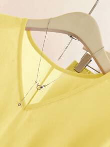 Franclia Women's Casual Orange Short Sleeve Top And Pants 2 Pieces Set, Spring/Summer