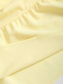 Sweetra Simple Elastic Waist Loose Puff Skirt - Yellow - View 7
