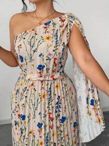 Elenzga 女士梭织优雅夏季常规连衣裙 - 杏色 - 查看 5