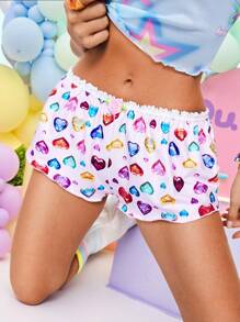 SHEIN 1条女士舒适彩色钻石印花内裤