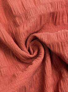 Florisole Women's Deep V-Neck Bohemian Style Drawstring Loose Leg Jumpsuit, Textured Brick Red Color, Spring/Summer - Rust Brown - View 7