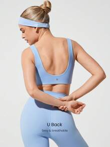 GLOWMODE FeatherFit™ Studio Crush V-Neck Collar Removable Cups Crossover Sports Bra Low Impact Yoga Pilates Barre Studio Daily Casual Wear
