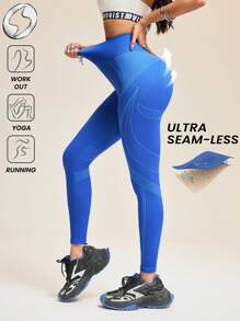 Innovista 无缝运动紧身裤 高支撑收腰V型露背 日常休闲瑜伽普拉提高强度间歇训练 办公室到健身房 紧身裤 运动裤 塑形服装 柔软舒适 舒适运动 功能性网眼透气 收腹 压缩 防走光 无缝裤 有氧运动 户外运动 防紫外线 健康 - 藍色 - 查看 1