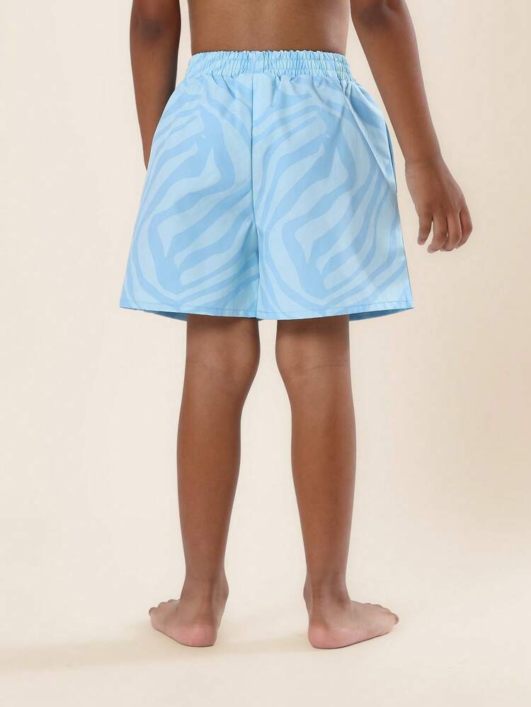 Swim Shorts With Wave Pattern