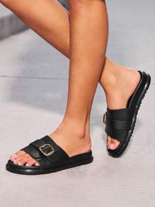 HighSole Sandali con zeppa e plateau da donna neri alla moda - nero - Visualizzare 9