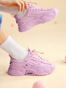 Vate Women's Fashionable Pink Casual Sneakers