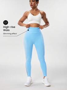 Seamluxe SHEIN Sport Einfarbige Yoga-Leggings mit hoher Taille für Damen, Cut Out