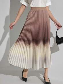 Heiryn Gonna plissettata in vita elastica con sfumature di colore, moda donna - Multicolore - Visualizzare 5