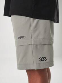 ARC Activewear Performance Shorts Running Basketball Quick Dry Fitness Gym Workout Training Training Shorts - Grey - View 5