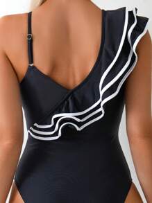 SHEIN Swim 1 Piece Sexy Floral Lace Monokini Swimsuit, Summer