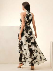 Anewsta 女士优雅波西米亚风格无袖露背连衣裙，适合秋季返校季 - 黑色 - 查看 2