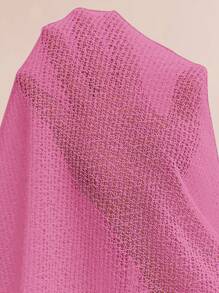 Manfinity VCAY 男士针织休闲宽松纯色无袖背心，日常男士背心，夏季男士背心，节日男士无袖上衣，男士渔网背心，男士网眼背心，男士无袖上衣，男士渔网背心，男士夏季背心，2000 年代风格 - 粉色 - 查看 5