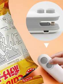 SHEIN Sellador de bolsas Mini LX, recargable por USB-C 2 en 1 con sellador de calor y cortador, máquina reselladora para bolsas de aperitivos - Blanco - Ver 9