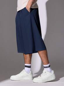 SUMWON Linen Look Wide Leg Pleated Culotte Shorts Summer Spring Casual Relaxed Cut Flowy Loose Fit Stylish Holiday Vacation Bermuda Walking