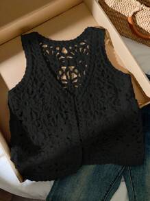 Comfortcana Cárdigan de mujer sin mangas de unicolor y delgado