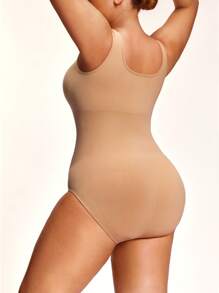 SHEIN Shape Bodys de talla grande de unicolor con cuello redondo y sin mangas, entallados