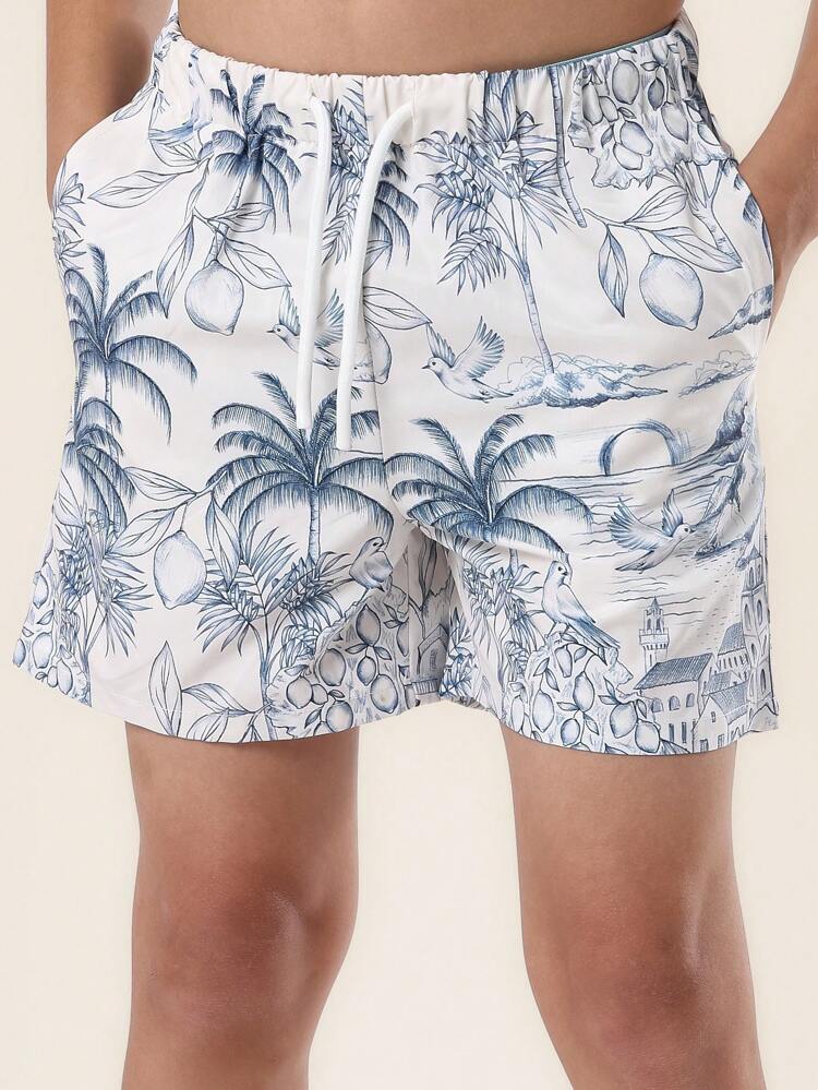 Tropical Print Tween Boys Shorts