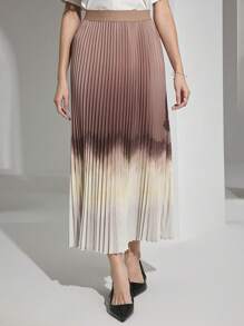 Heiryn Gonna plissettata in vita elastica con sfumature di colore, moda donna - Multicolore - Visualizzare 4