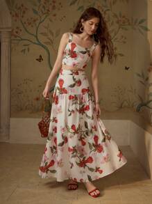 MOTF PREMIUM 满幅花卉印花喇叭裙 - 彩色 - 查看 10