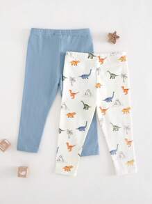 Cozy Pixies 2 pezzi Set di pantaloni lunghi per neonati maschio con vita elastica e stampa floreale