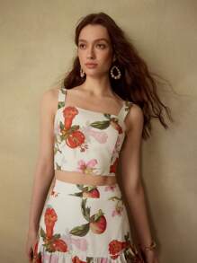 MOTF PREMIUM VESTIDO CAMISERO CON CIERRE Y ESTAMPADO FLORAL