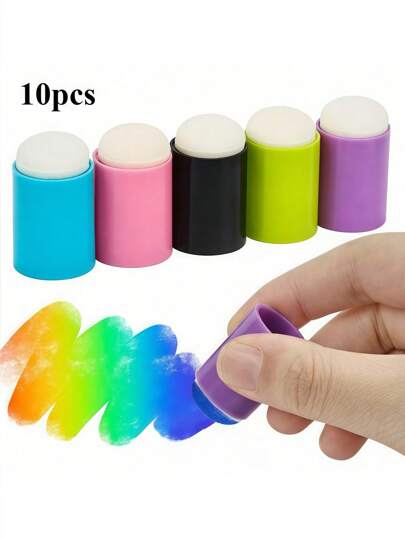 5/6/10/20 piezas Juego de esponjas aplicadoras de dedo para manualidades, pintura de dedos, estampado, tinta, vuelta al colegio, útiles escolares