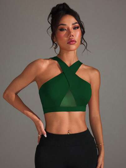 Easithlete Effen Mesh Patchwork Sports Bra, Fitness Wear view 4