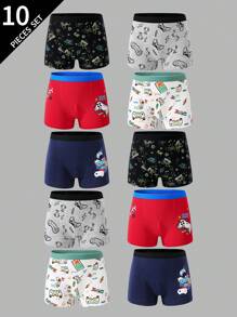 10pcs Pack Teens/Youth Game Console Printed Cotton Soft Breathable Comfortable Boxer Briefs Teen Boys Boxers Boys Boxer Briefs Packs Backto SchoolFashion Fall Winter